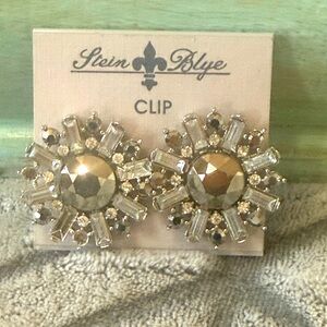 🌸 4 for $10 NWT Stein Blye  Clip Earrings With Brilliant Crystals